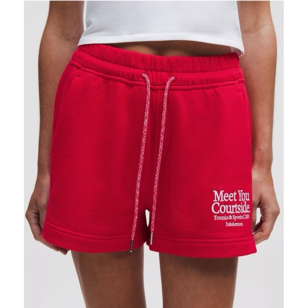 Lululemon Size Large French Terry Graphic Mid Rise Tennis Shorts LURD 3" LW7DIUS